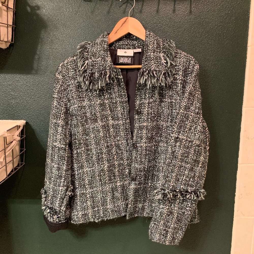 Yak Magik Size M Lined Jacket in Blue/Black/White